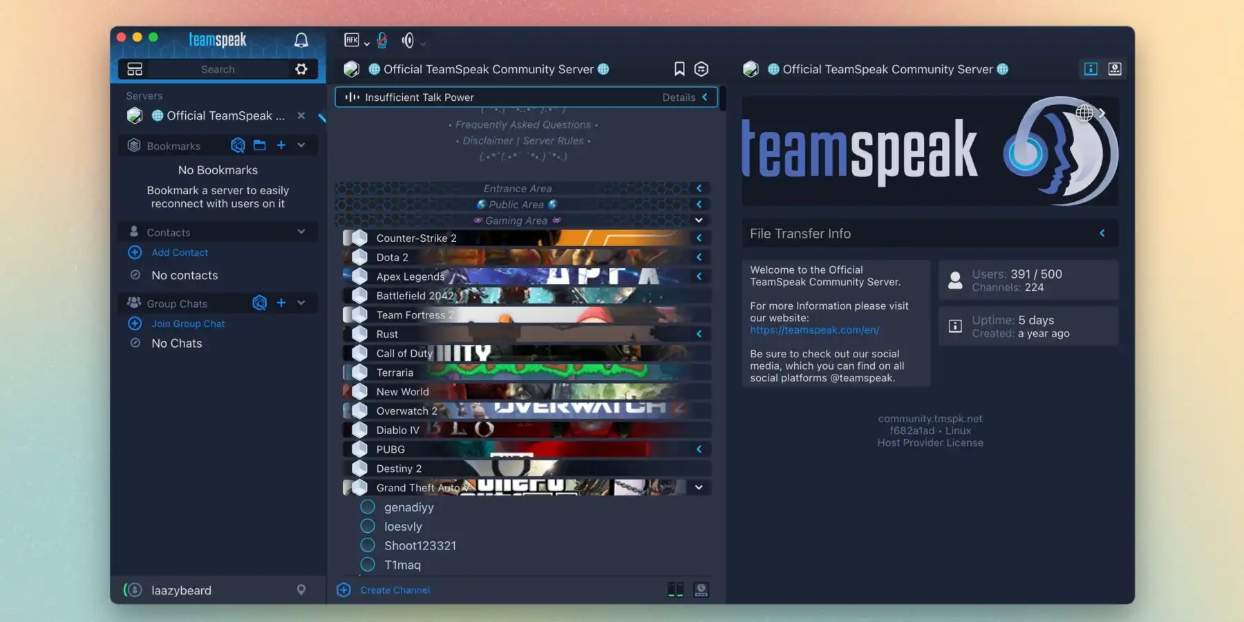 TeamSpeak 5 e TeamSpeak 6